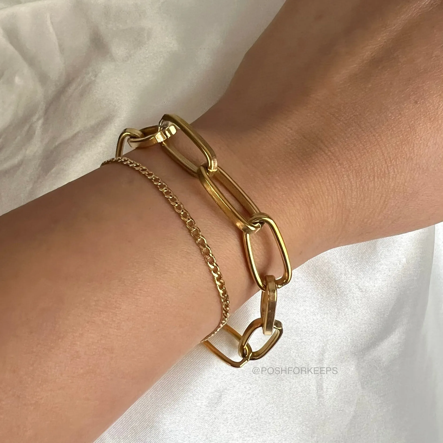 18K GOLD CHIC DOUBLE LINK BRACELET