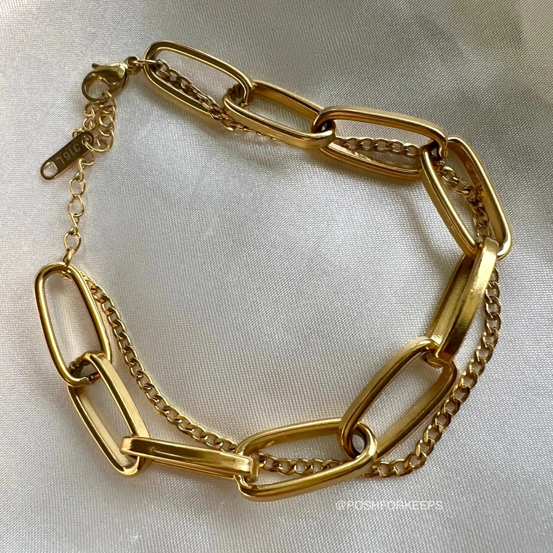 18K GOLD CHIC DOUBLE LINK BRACELET