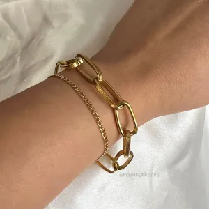 18K GOLD CHIC DOUBLE LINK BRACELET