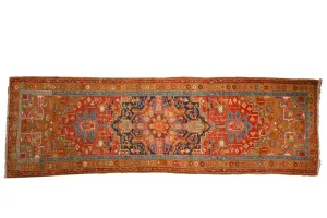 3.5x11 Antique Heriz Rug Runner
