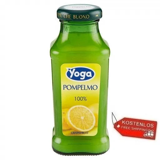 48x Yoga Bar Pompelmo Grapefruit Fruchtsaft Glasflasche 200ml