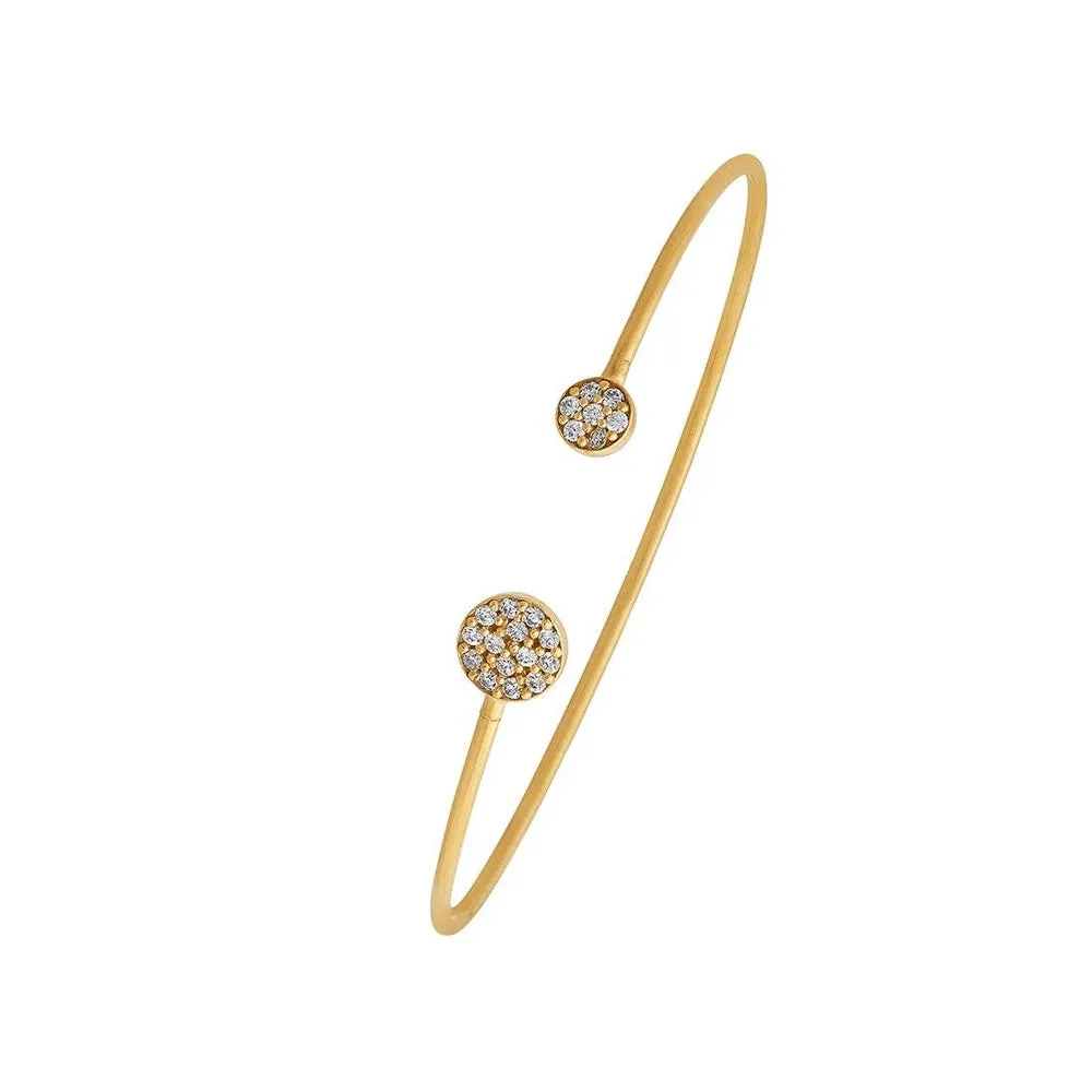 9ct Yellow Gold Silver Infused Cuff Bangle