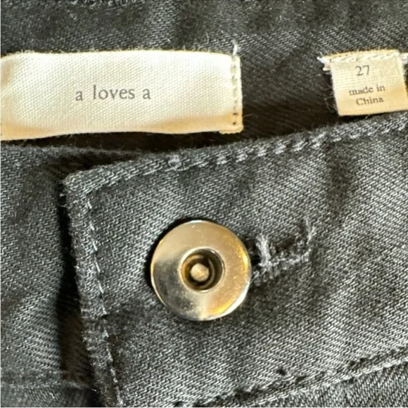 A LOVES A (Dillards) Black Denim Midi Skirts, Two Available Both Size 27.