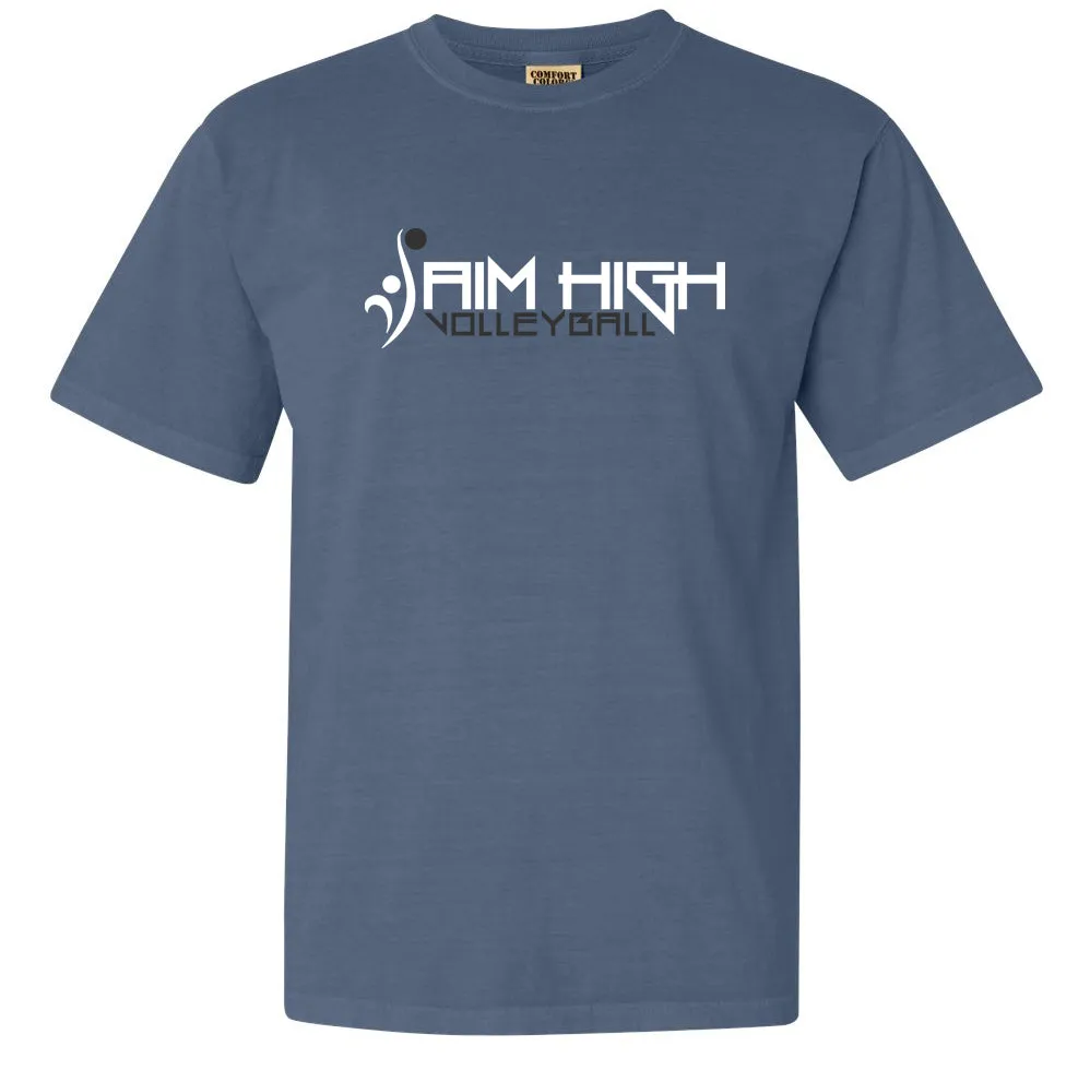 AIM HIGH VOLLEYBALL Comfort Colors Short Sleeve Tee Blue Jean