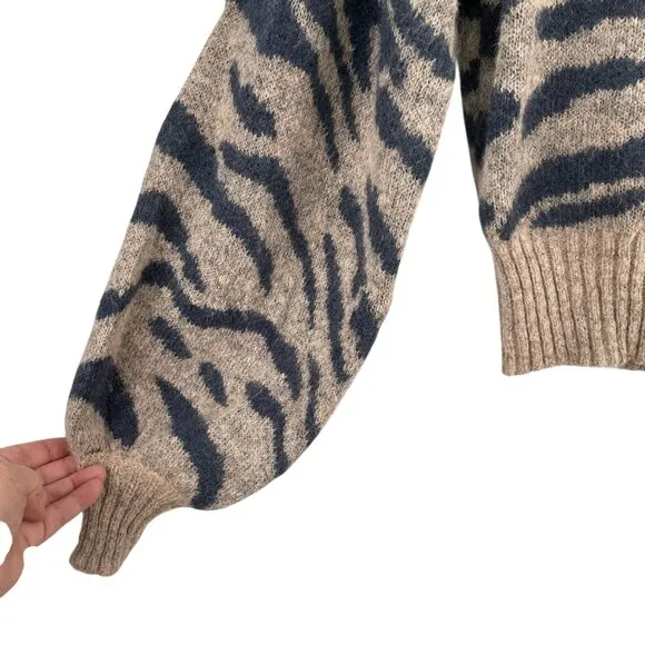 Anthropologie En Saison Mares Wool Blend Cropped Balloon Sleeve Sweater Womens M