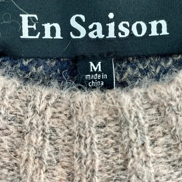 Anthropologie En Saison Mares Wool Blend Cropped Balloon Sleeve Sweater Womens M