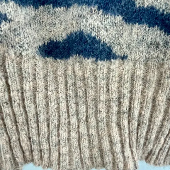 Anthropologie En Saison Mares Wool Blend Cropped Balloon Sleeve Sweater Womens M