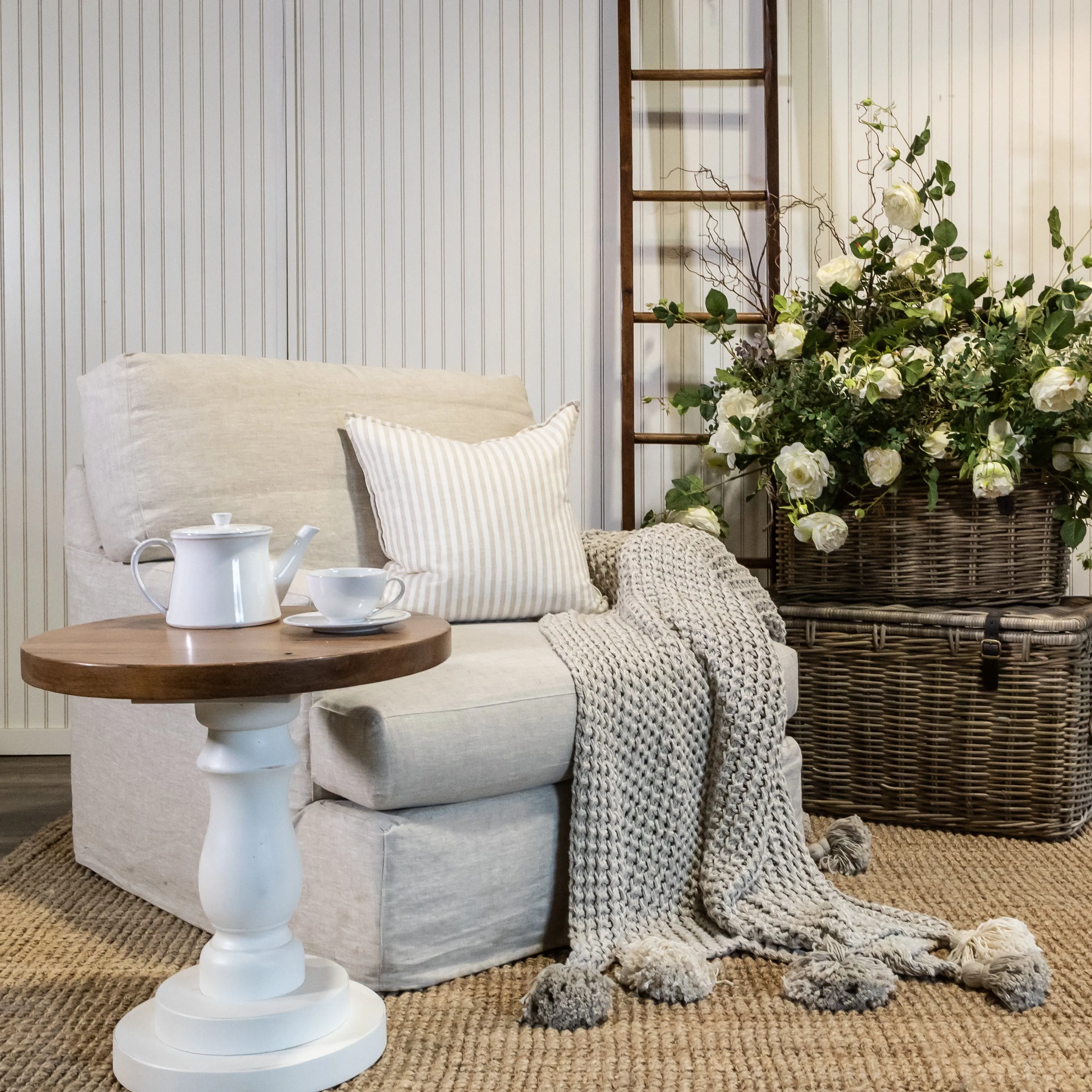 Aspen Slipcovered Swivel Chair