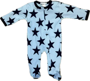 BABY STEPS- Footie/Large Star, Blue