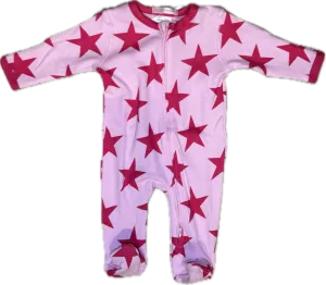 BABY STEPS- Footie/Large Star, Pink