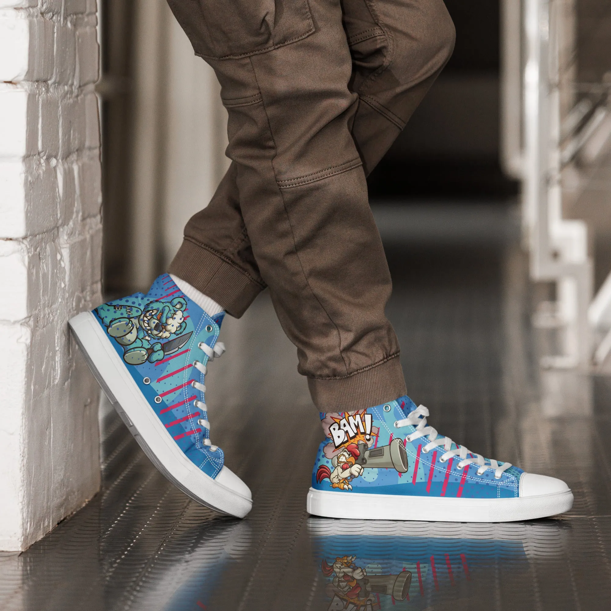 Bang and Shark Men's High Top Custom Sneakers