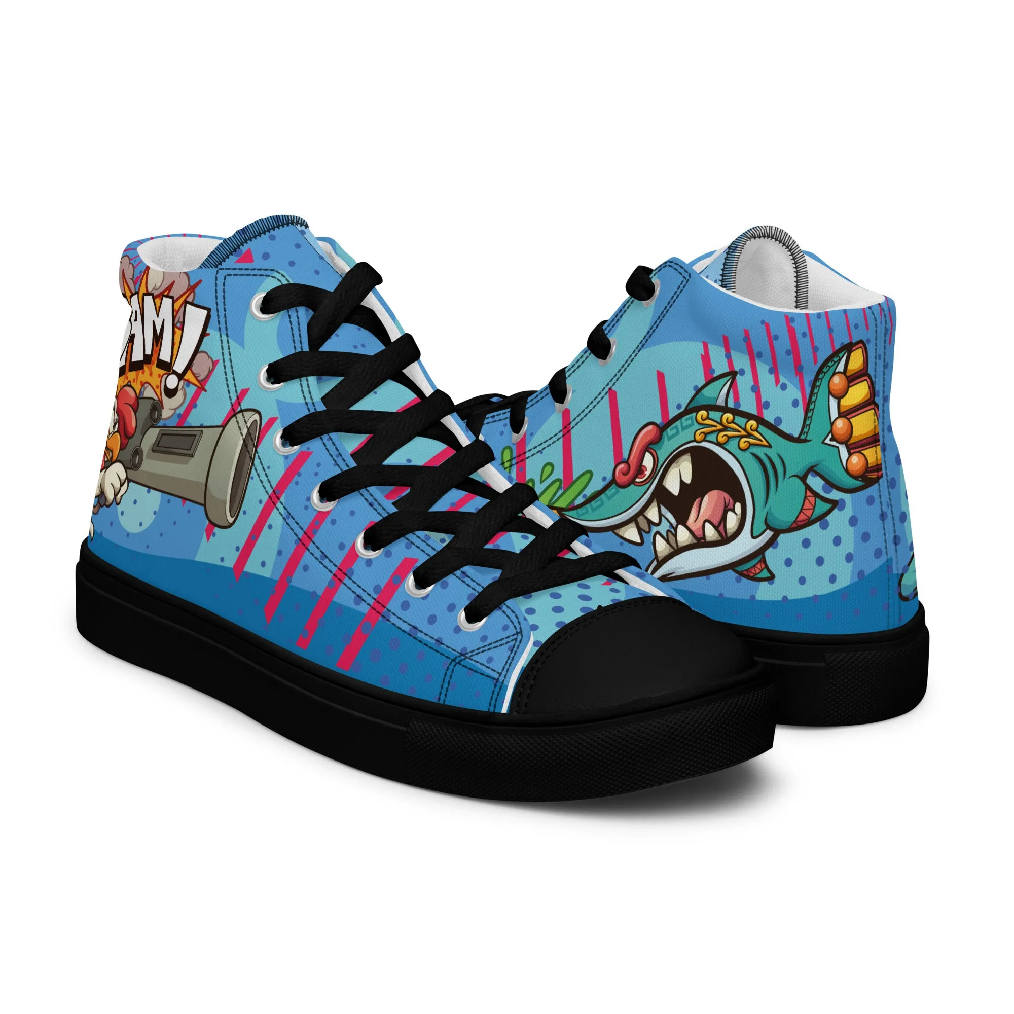 Bang and Shark Men's High Top Custom Sneakers