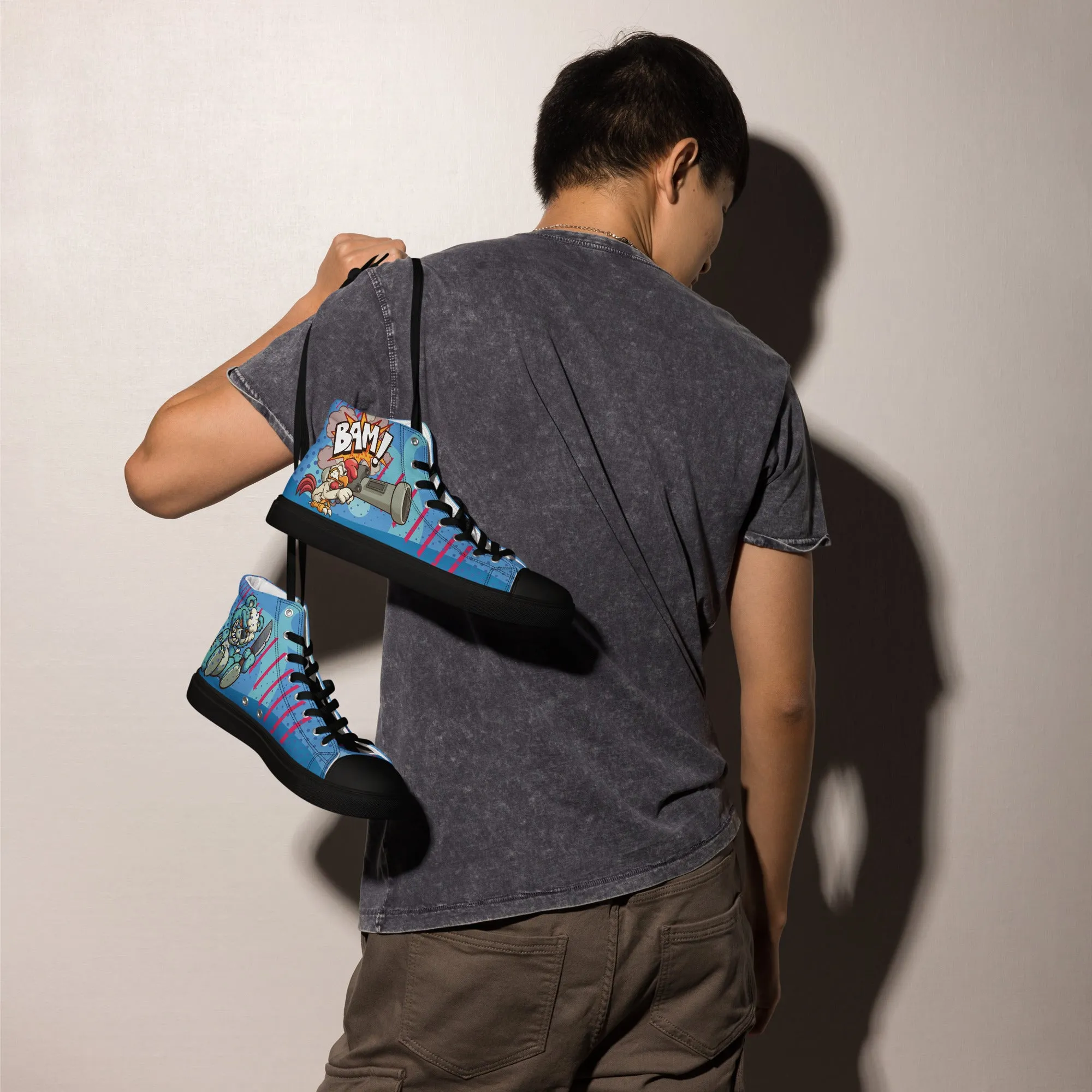 Bang and Shark Men's High Top Custom Sneakers
