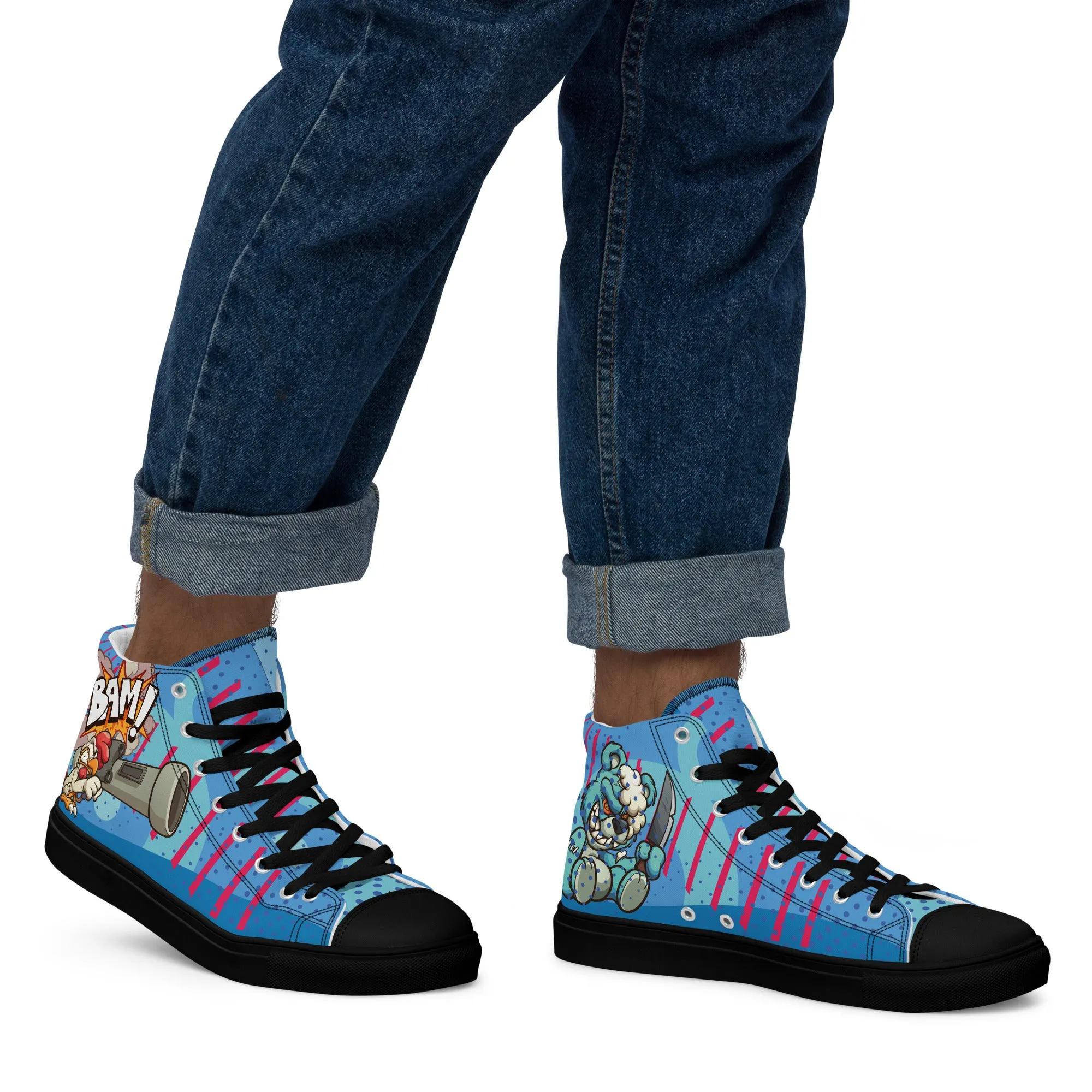 Bang and Shark Men's High Top Custom Sneakers
