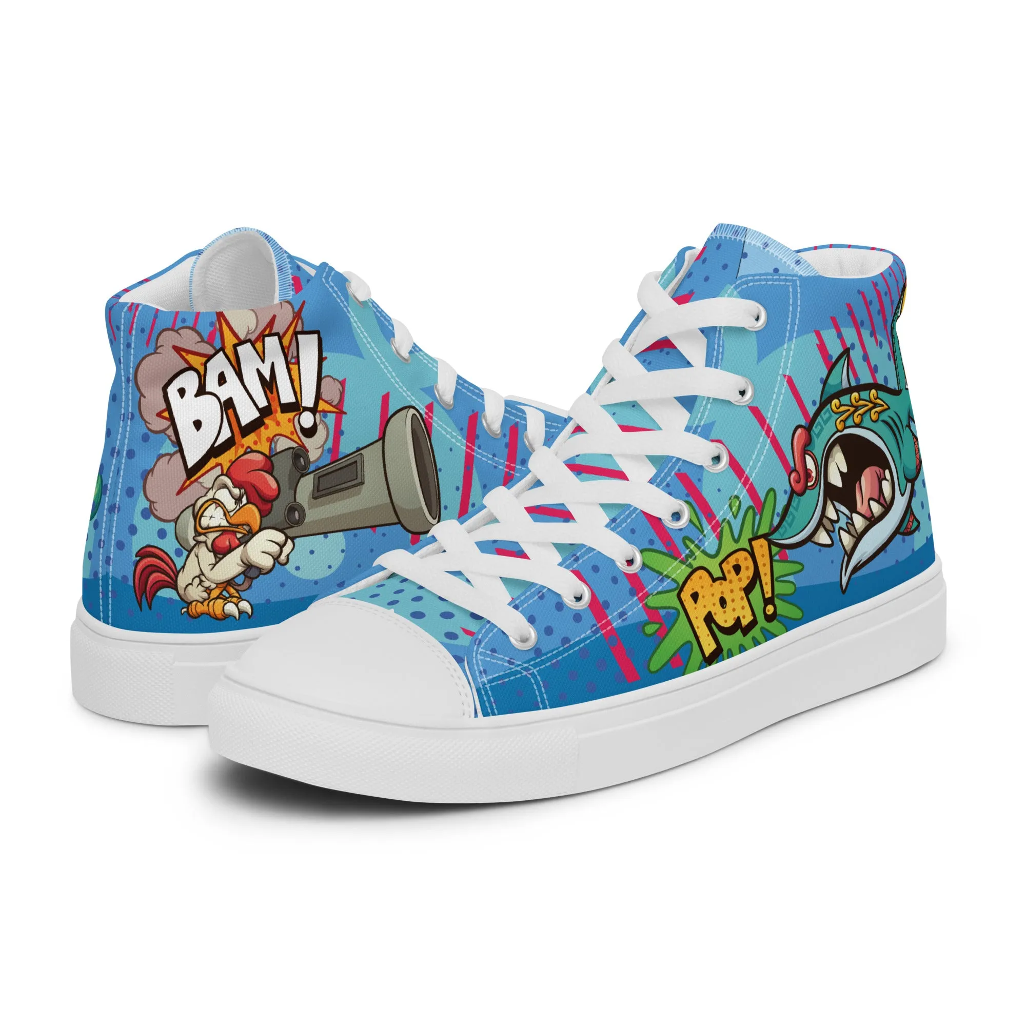 Bang and Shark Men's High Top Custom Sneakers