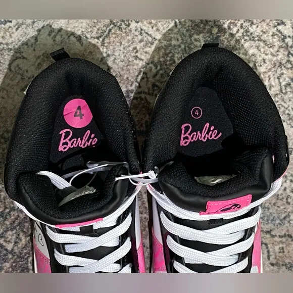 Barbie Little Kid Girls High-Top Sneakers - Pink/White/Black - Size 4