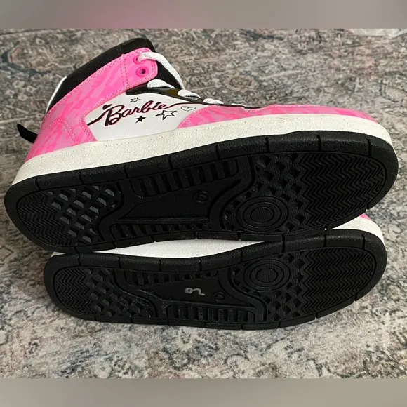 Barbie Little Kid Girls High-Top Sneakers - Pink/White/Black - Size 4
