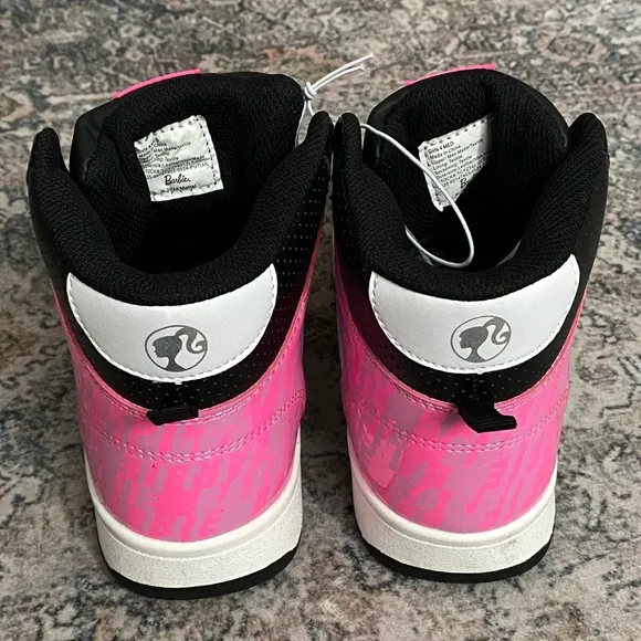 Barbie Little Kid Girls High-Top Sneakers - Pink/White/Black - Size 4