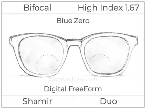 Bifocal - Shamir Duo - High Index 1.67 - Digital - Blue Zero