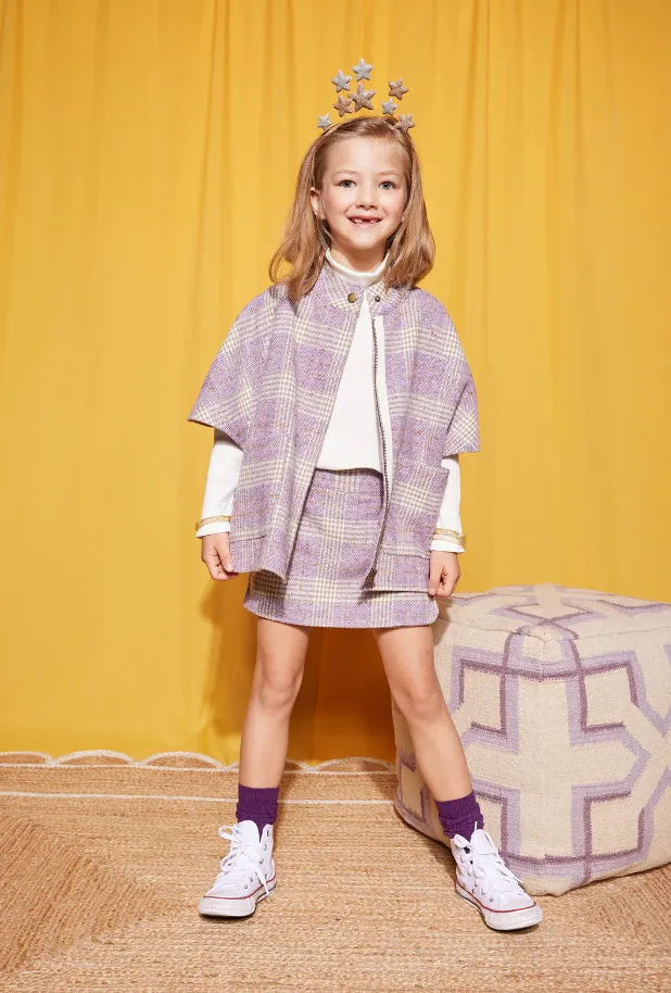 Bisby Cape Top - Lilac Tweed