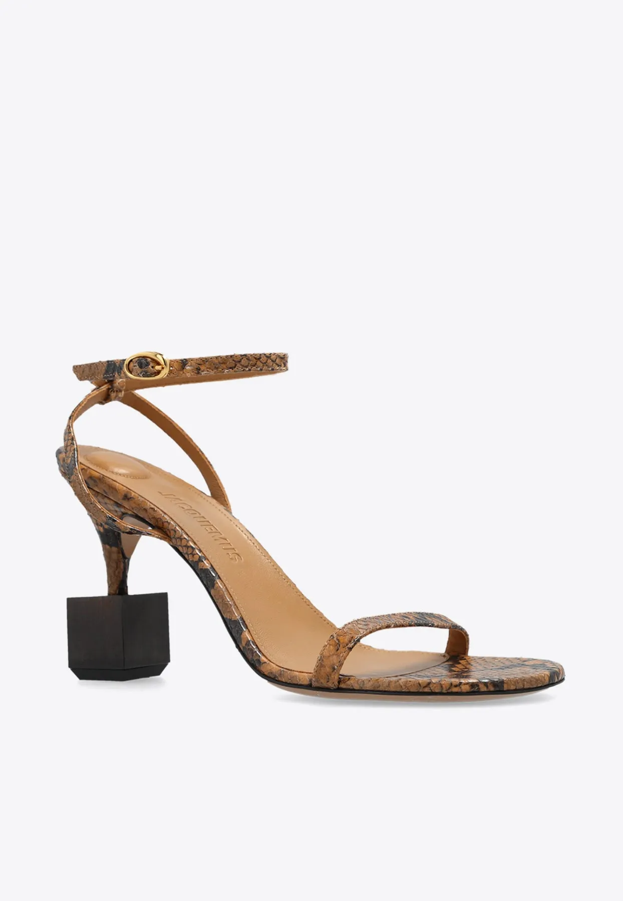 Bisou 90 Python Print Leather Sandals