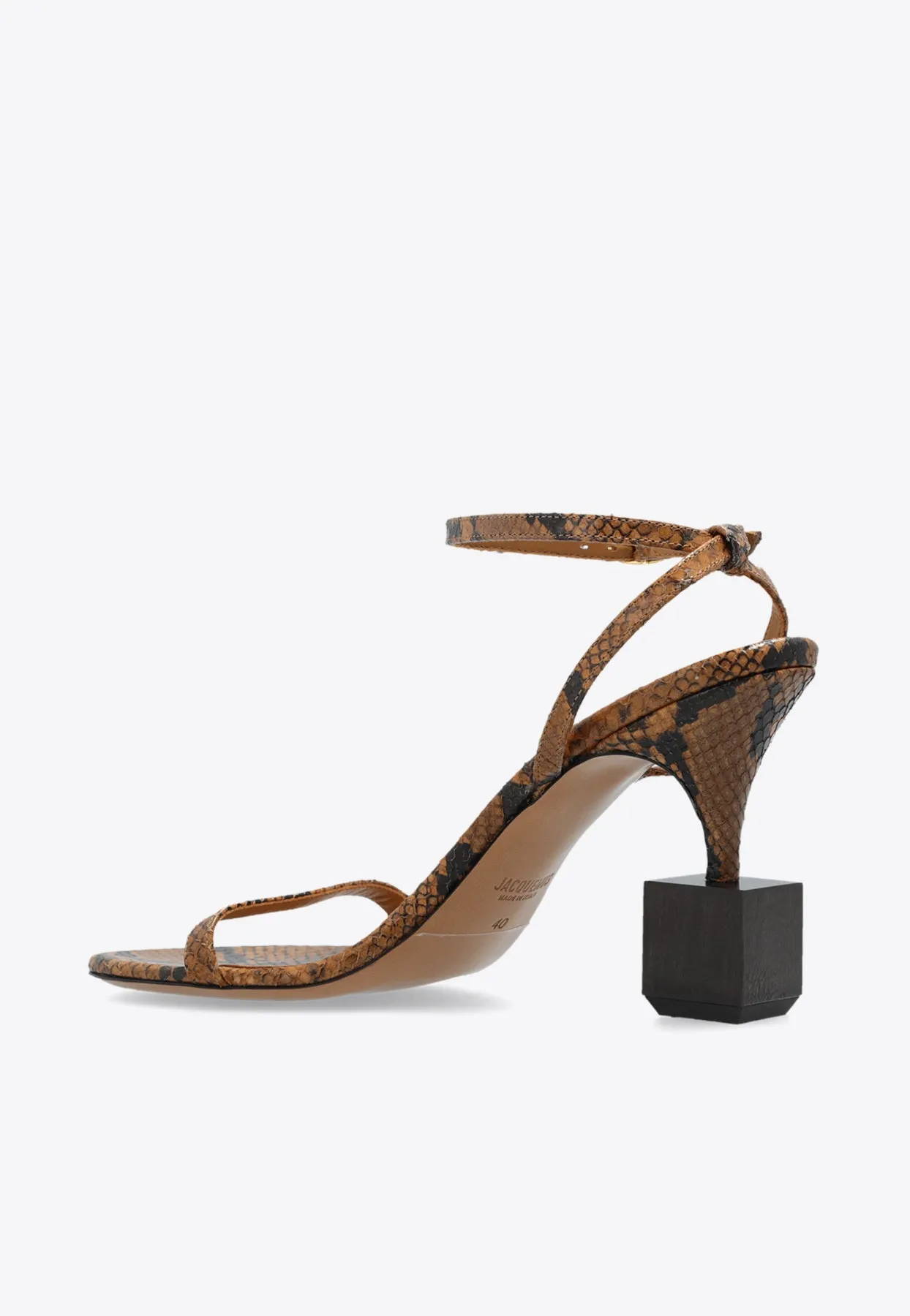 Bisou 90 Python Print Leather Sandals