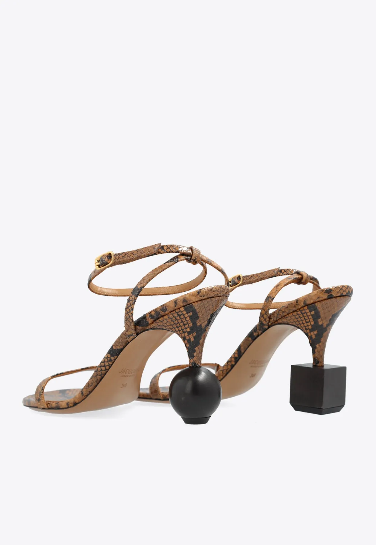 Bisou 90 Python Print Leather Sandals