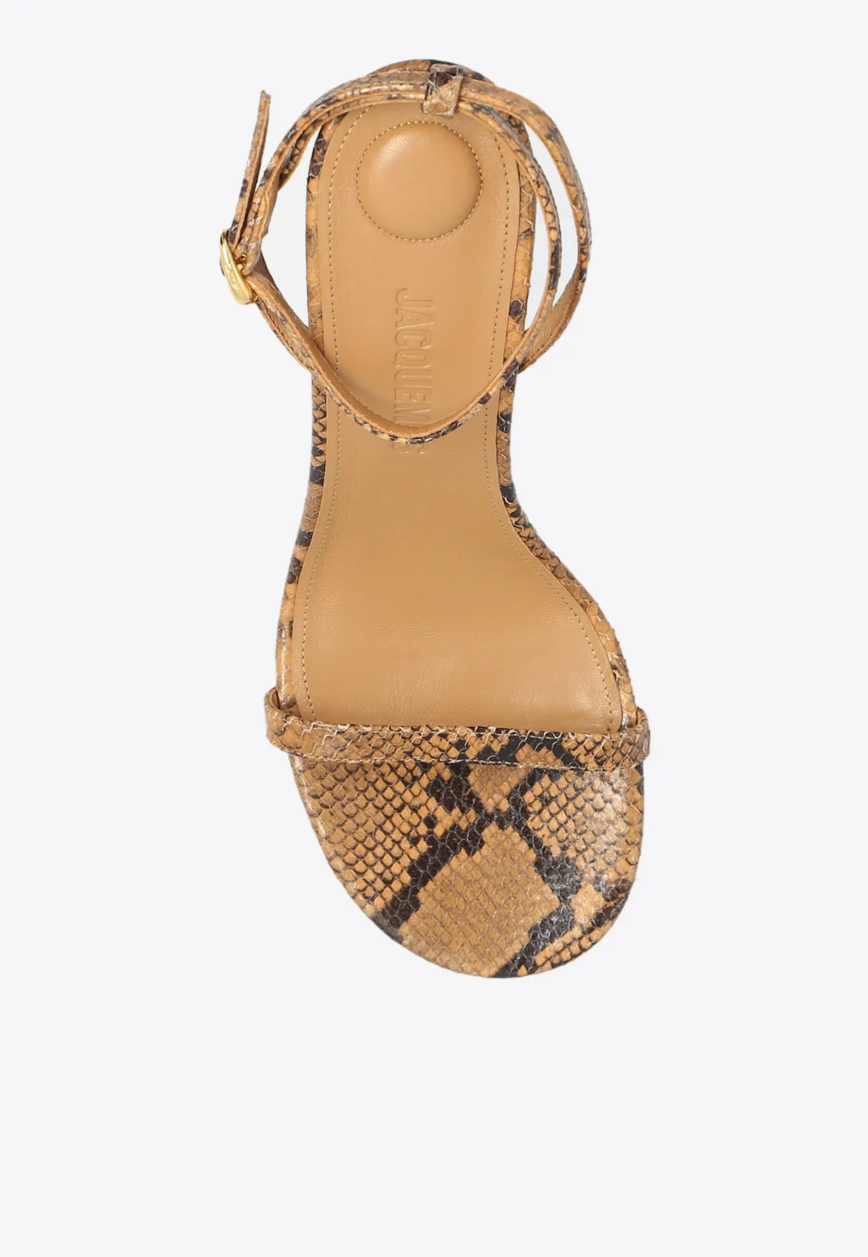 Bisou 90 Python Print Leather Sandals