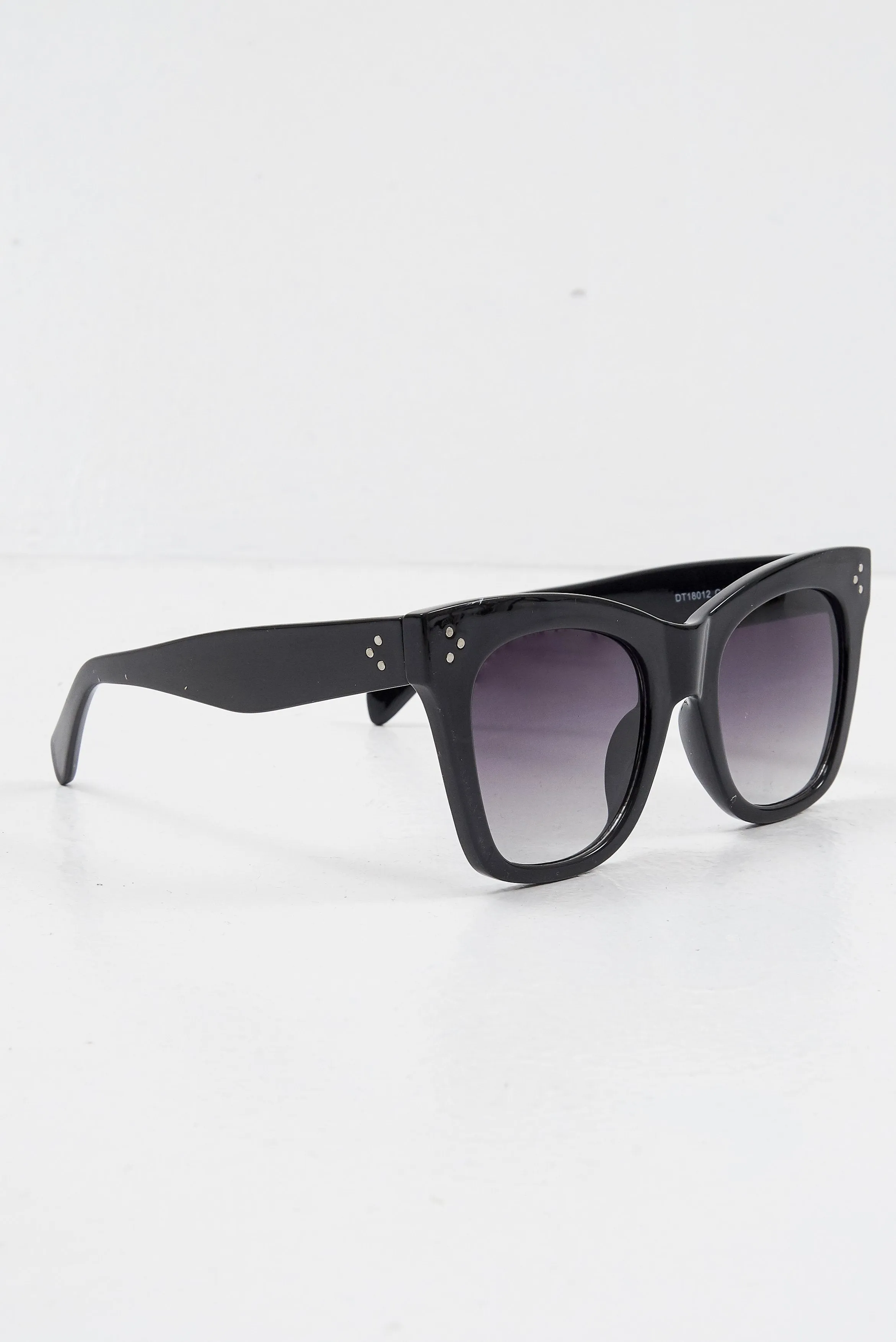 Black Square Frame Oversized Sunglasses - Leyli