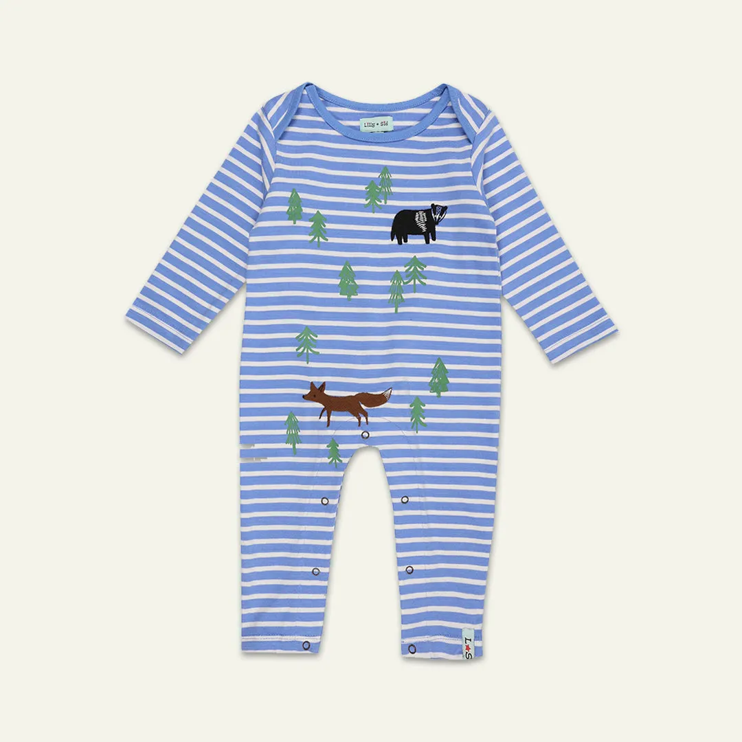 Blue Animal Print Romper