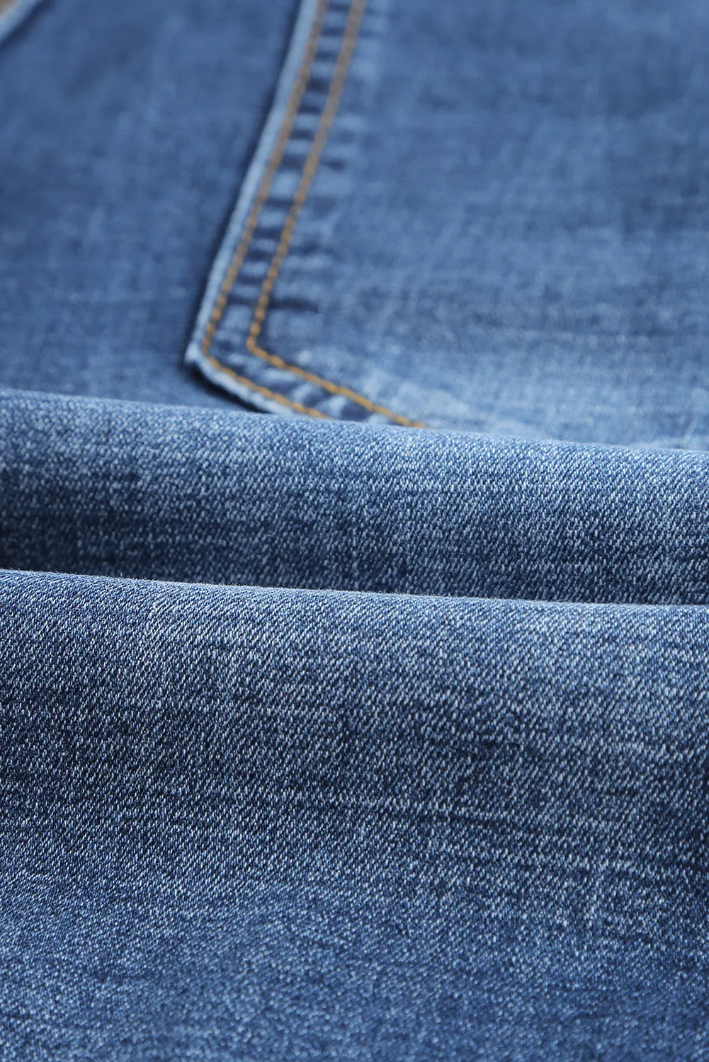 Blue Distressed Low-rise Men's Denim Shorts