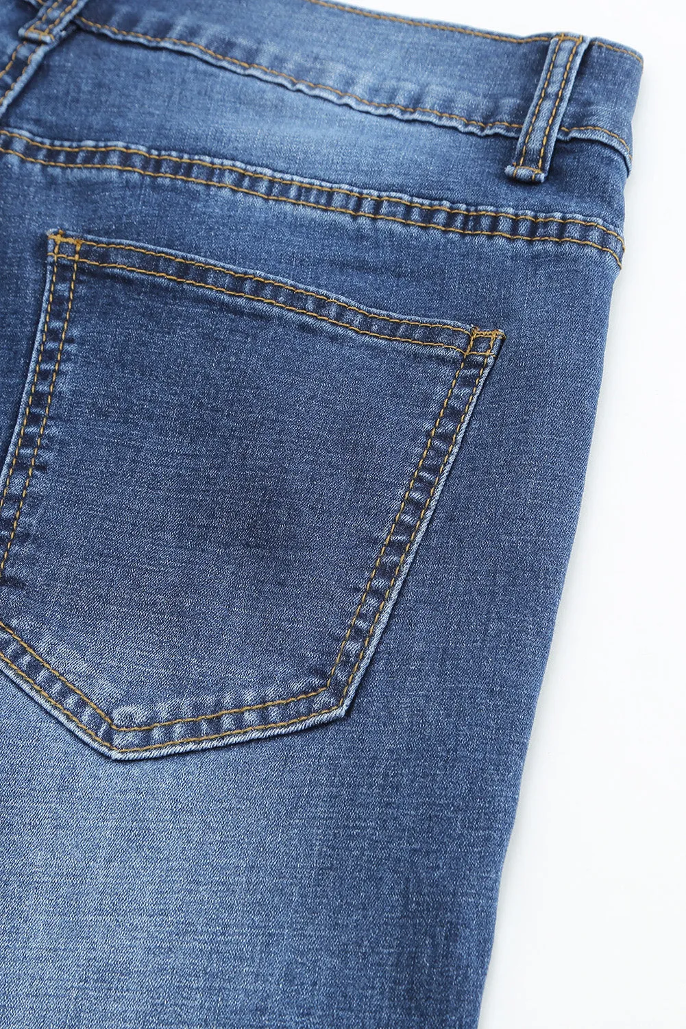 Blue Distressed Low-rise Men's Denim Shorts