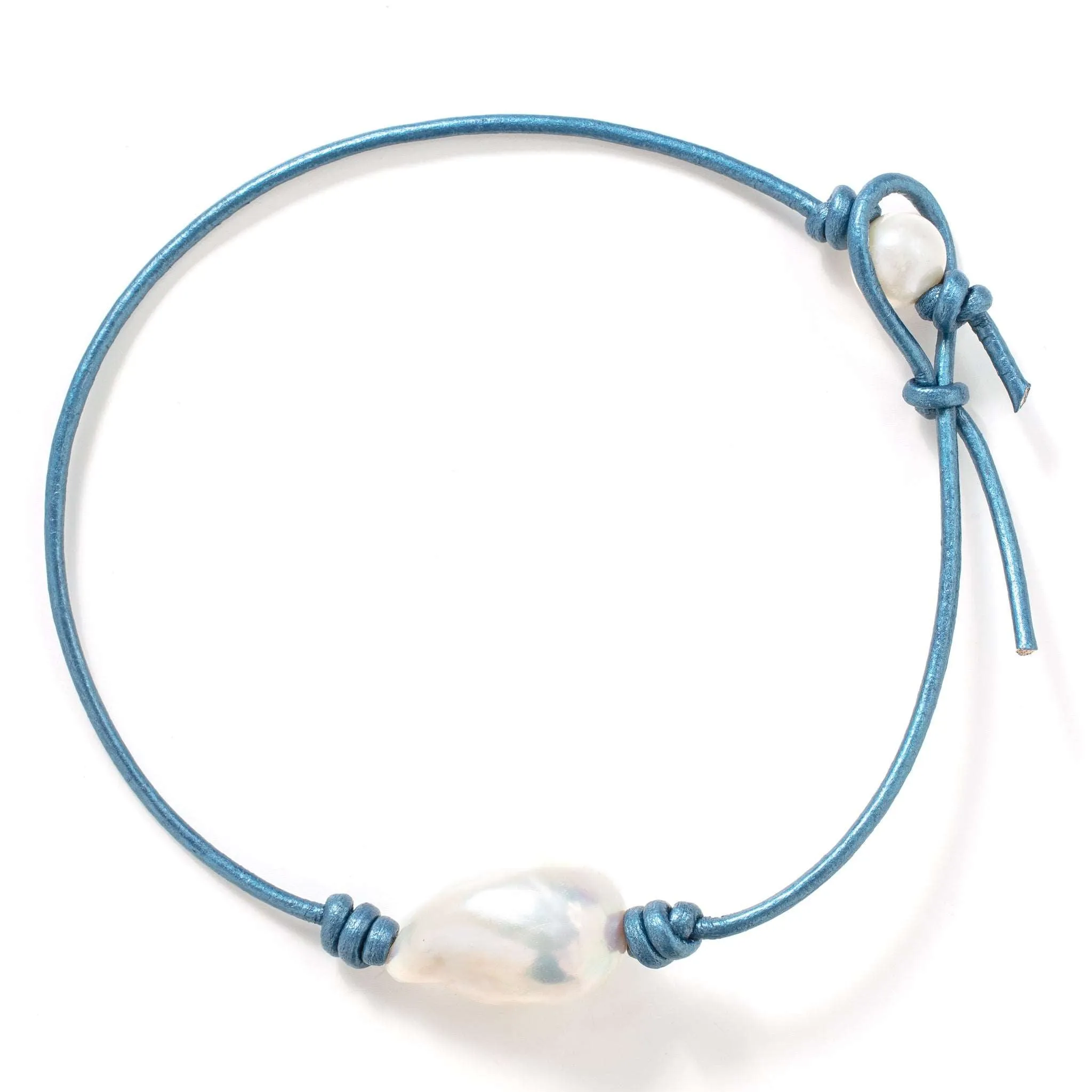 Blue Sky Baroque Pearl Anklet