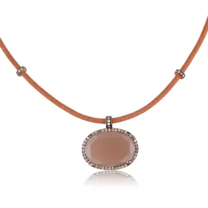 Boho Chic Leather Necklace with Gold Pendant