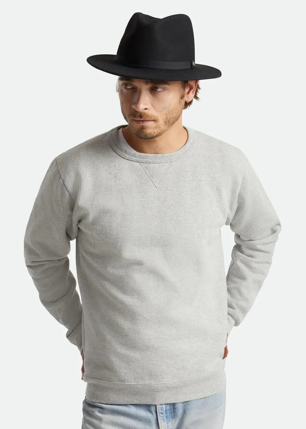 Brixton Messer Packable Fedora Hat Black
