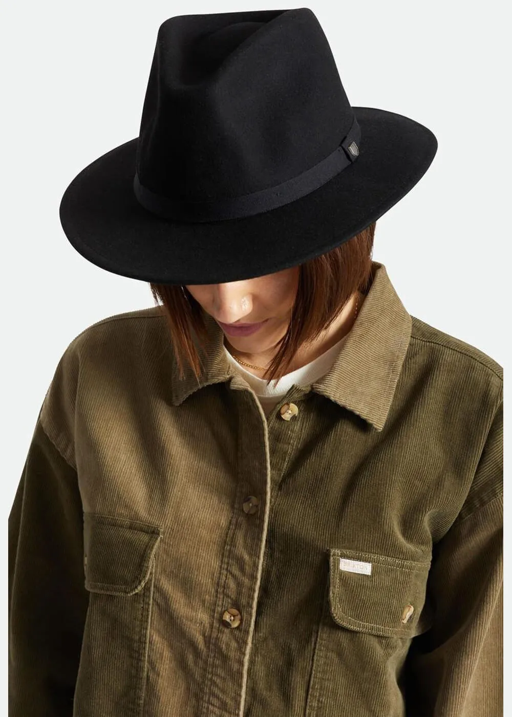 Brixton Messer Packable Fedora Hat Black
