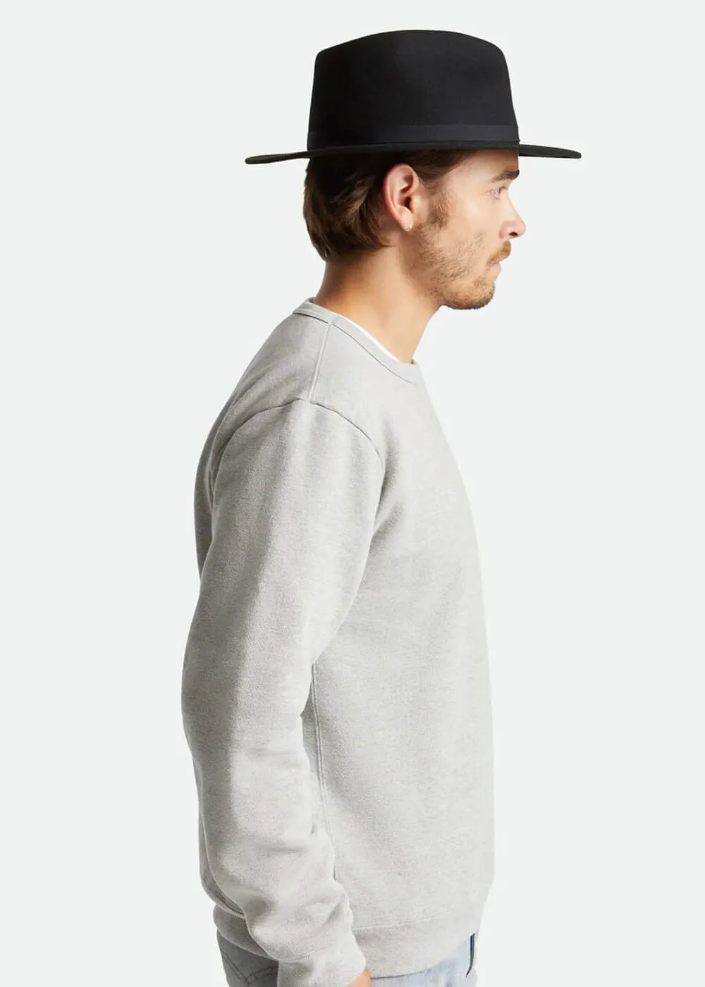Brixton Messer Packable Fedora Hat Black