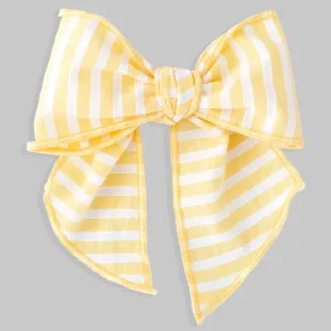 Calamaro Baby Girls Yellow & White Striped Hairclip – Stylish Accessory