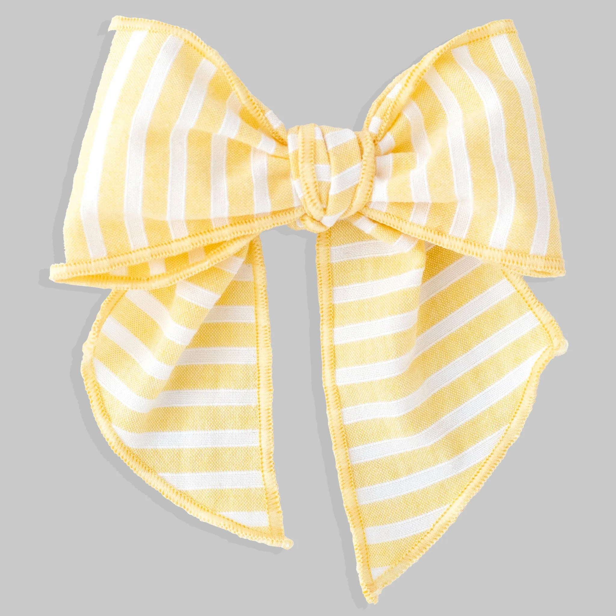 Calamaro Baby Girls Yellow & White Striped Hairclip – Stylish Accessory