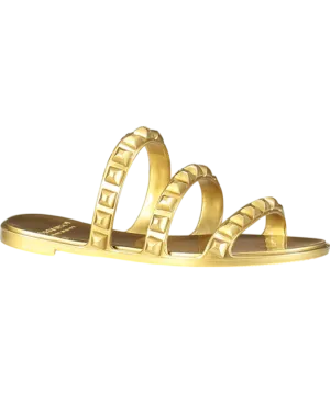 Carmen Sol Metallic Maria 3 Strap Flat Jelly Sandals UK 3 EU 36 👠