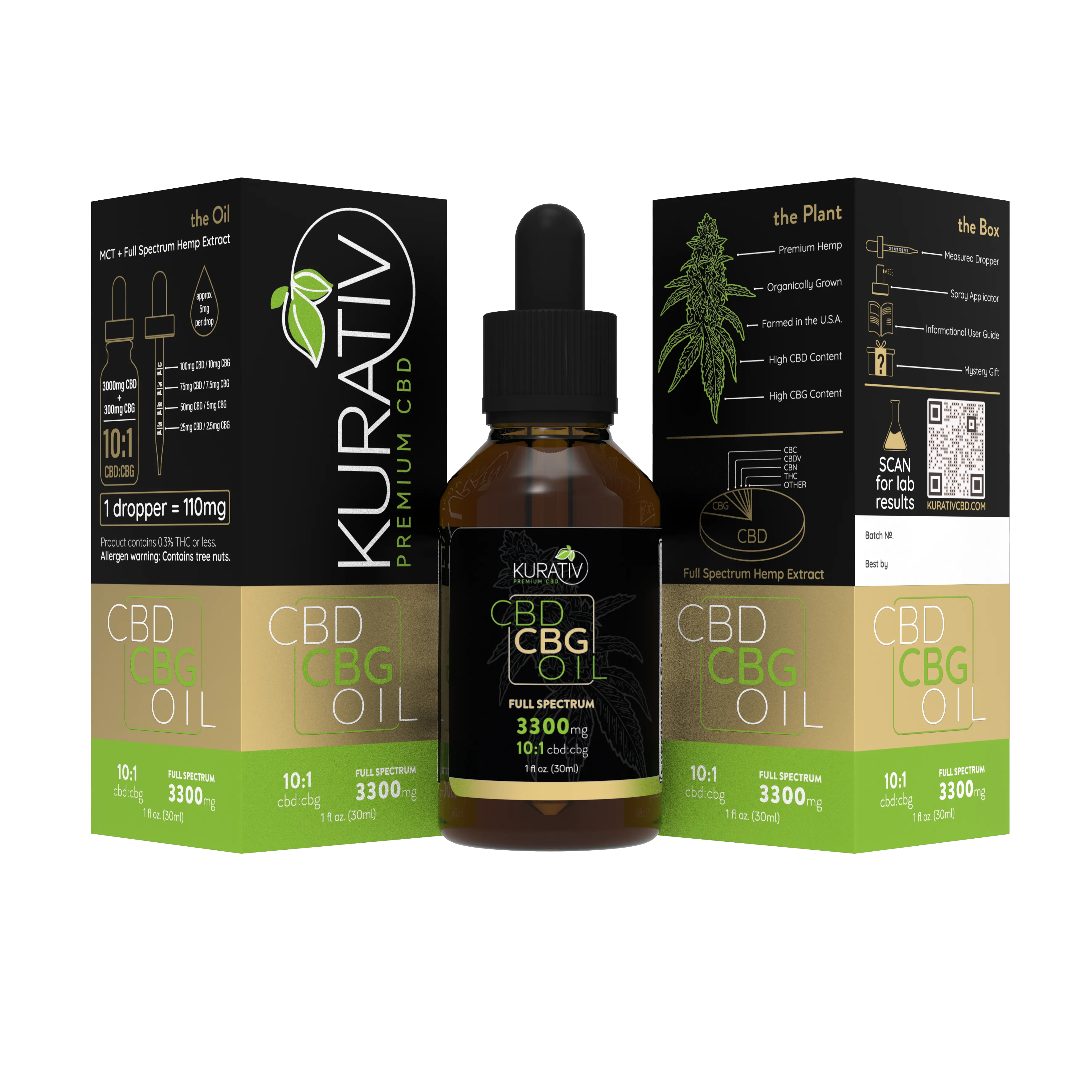 CBD/CBG Oil 3300 Full Spectrum