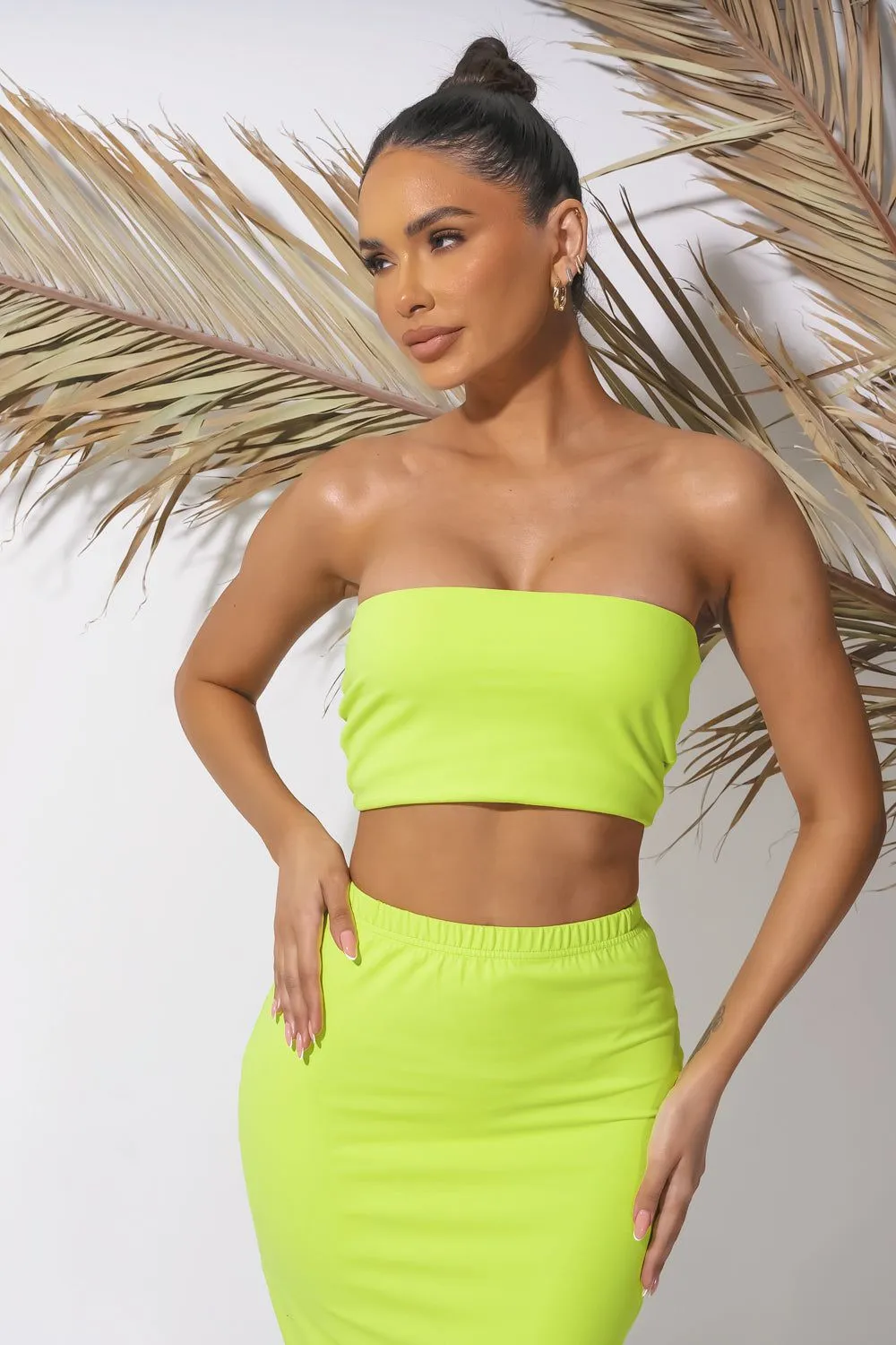 Celina Midi Skirt - Acid Lime