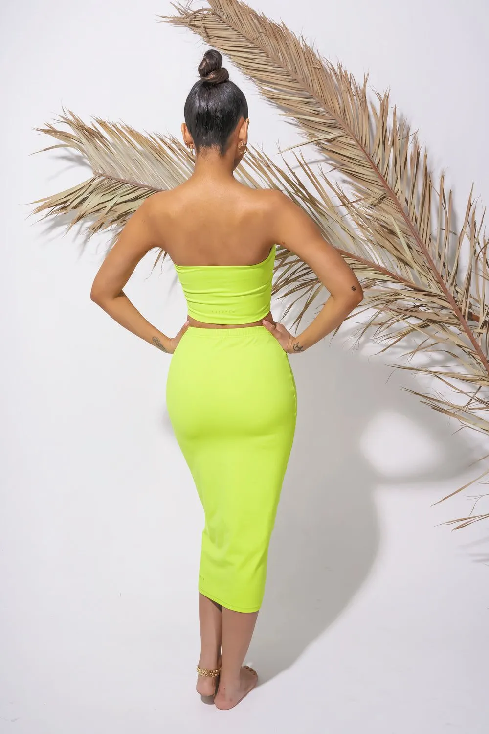 Celina Midi Skirt - Acid Lime