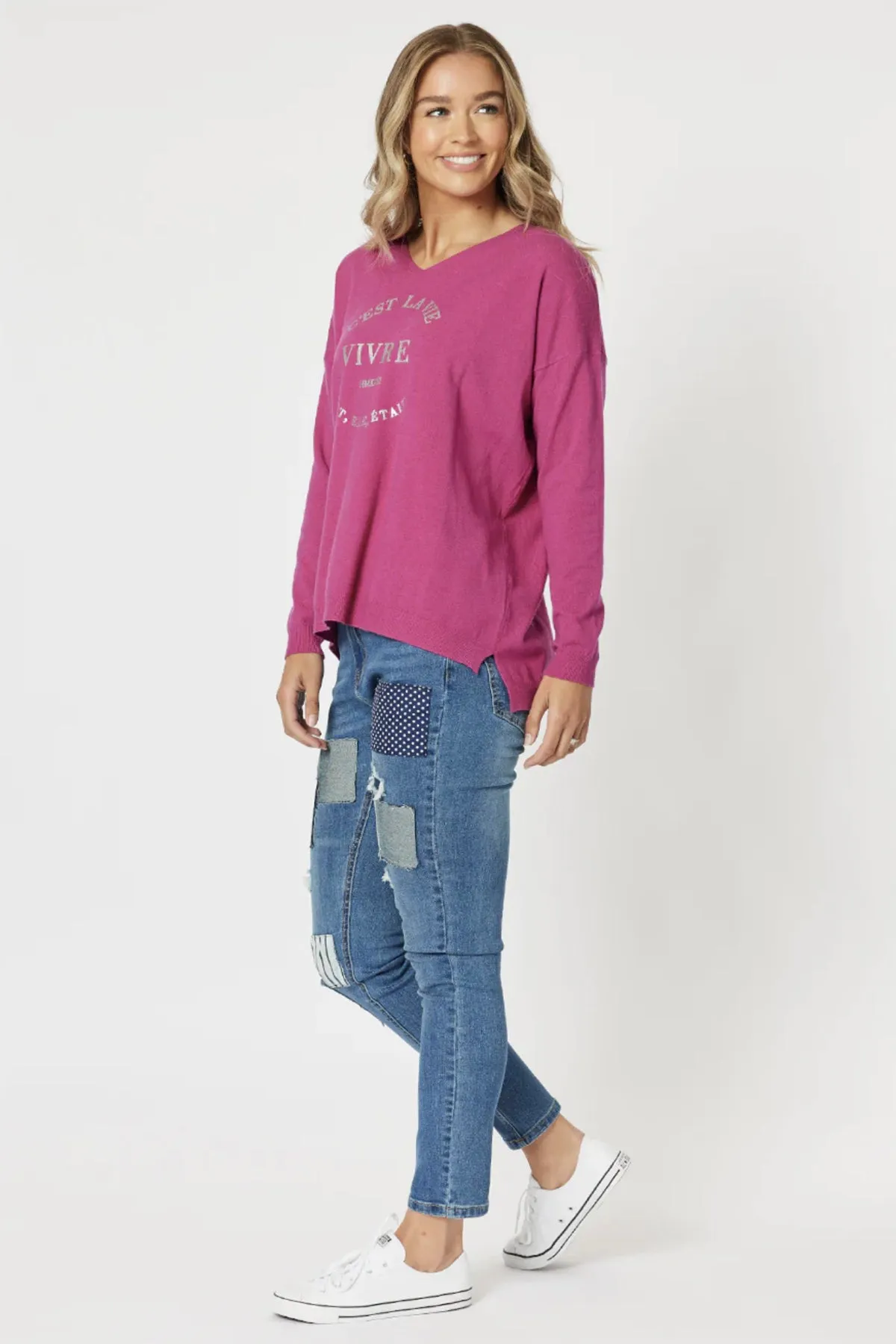 Cest La Vie Sweat - Fuchsia - TZ21