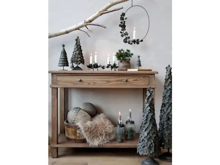 Chic Antique Lysestage m. glaskrukke