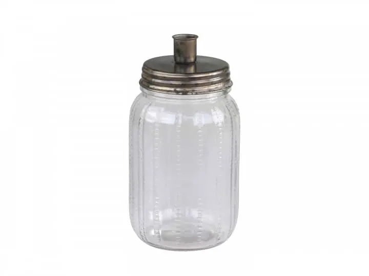 Chic Antique Lysestage m. glaskrukke