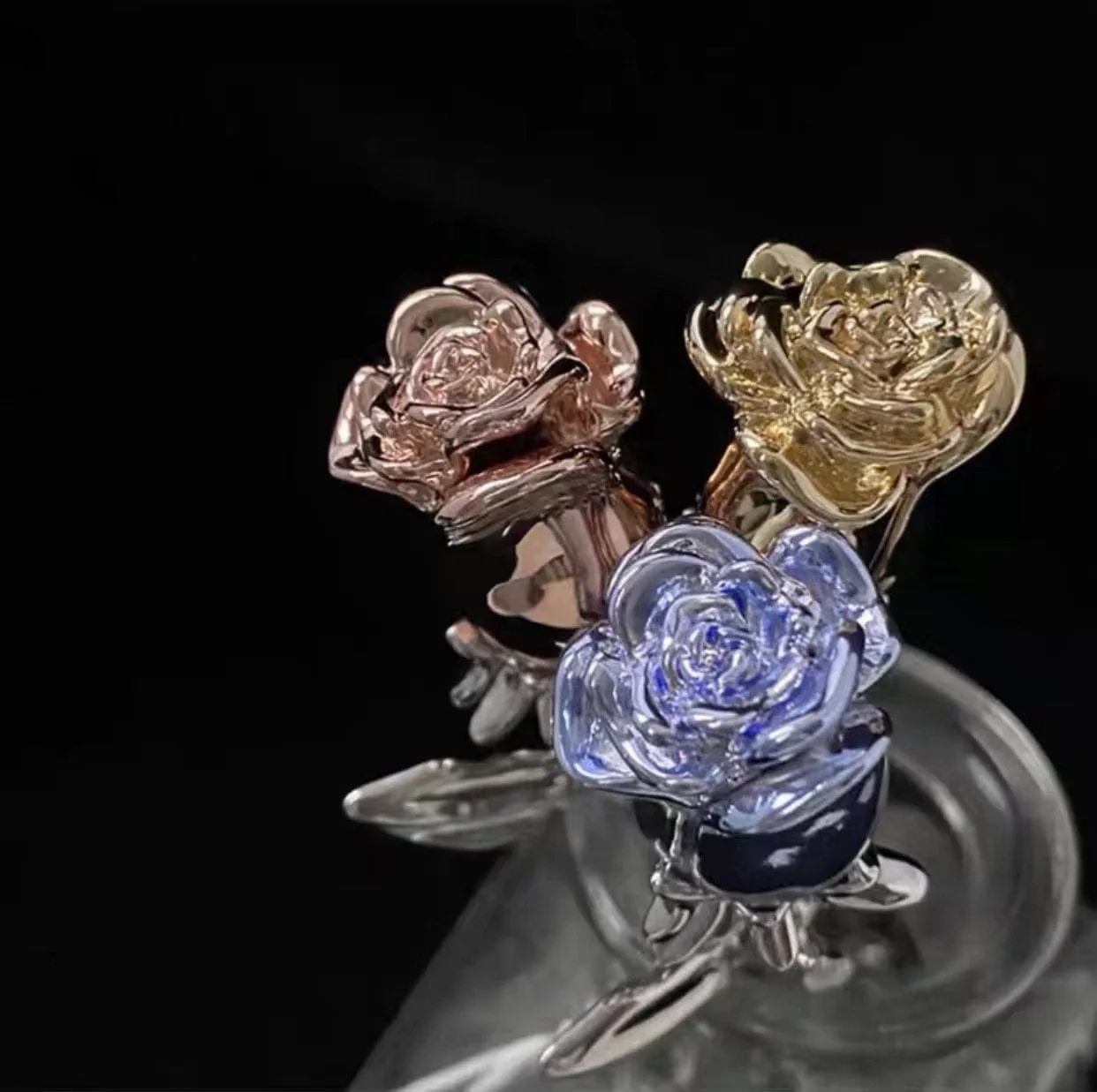 Chic Colorful Rose Chignon Hair Fork Hair Pin