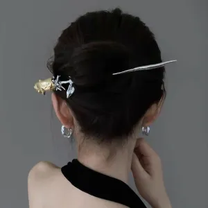 Chic Colorful Rose Chignon Hair Fork Hair Pin