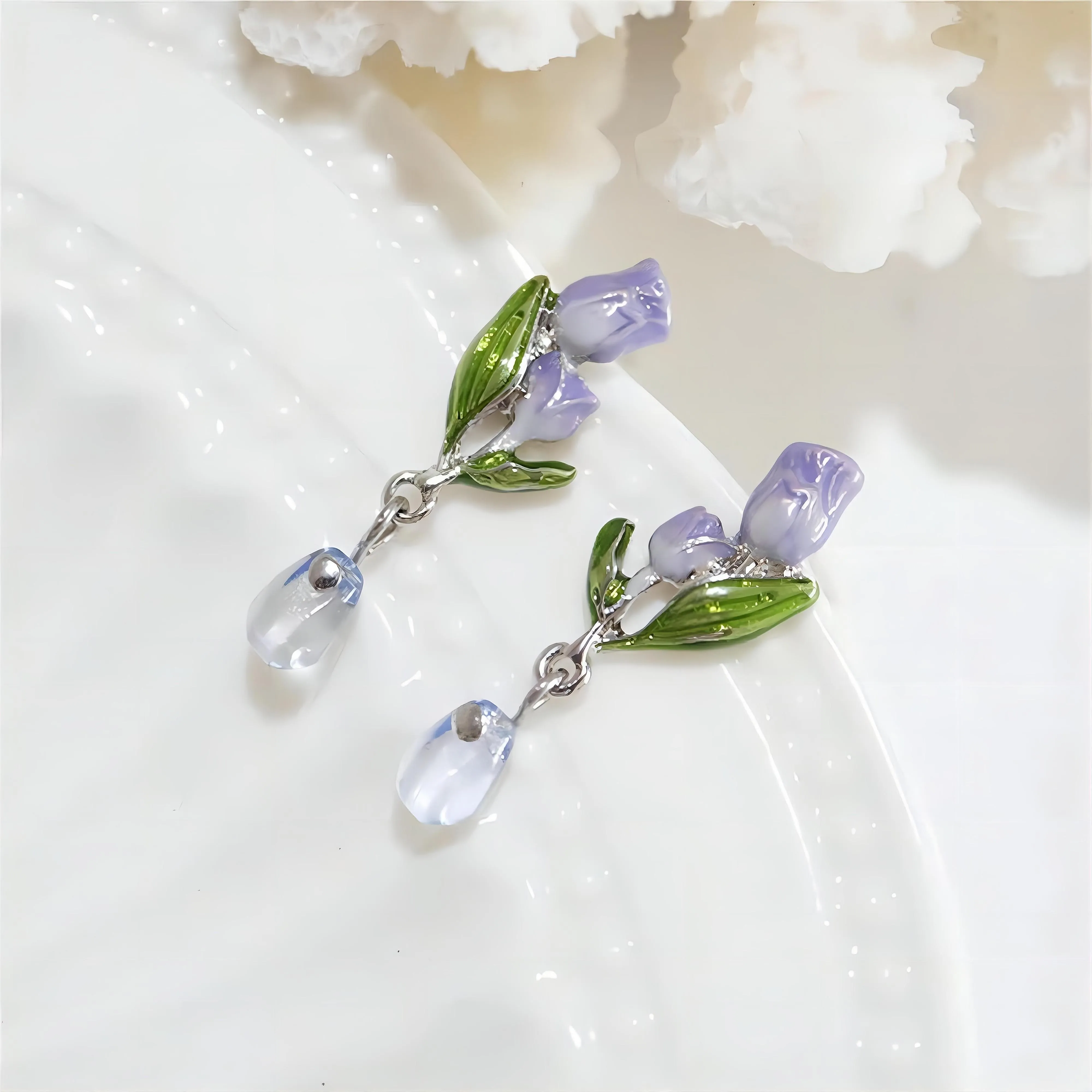 Chic Enamel Tulip Dangle Earrings