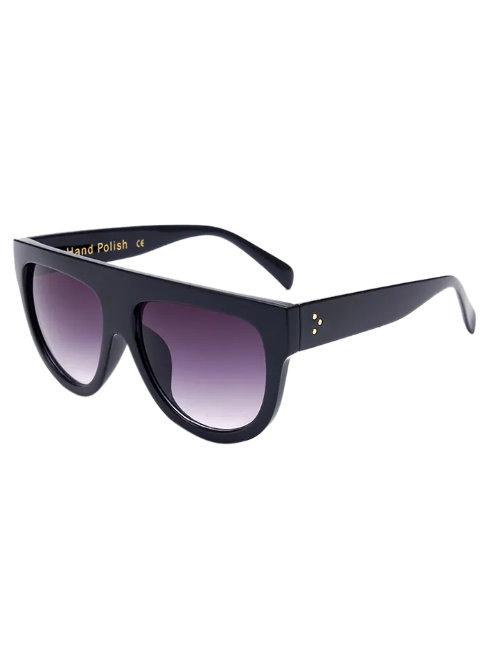 Chic Simple Full-Rim Black Sunglasses
